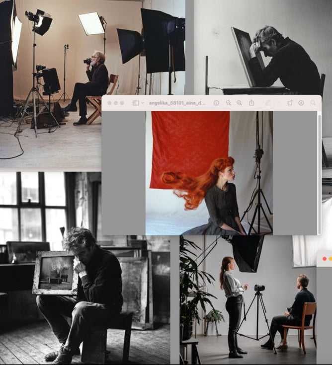 Fotografen Collage von fotografen bei der Arbeit