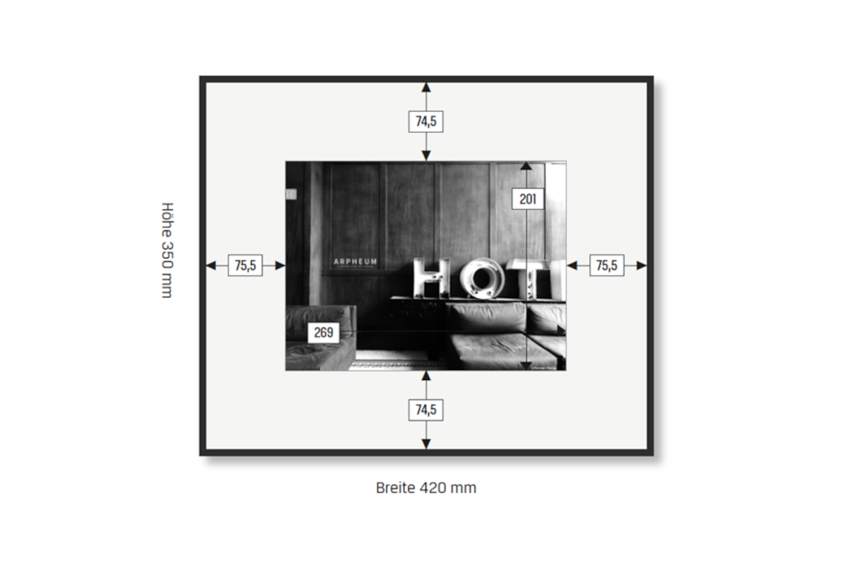 Frame M kaufen, ideal für Fotos mit den Maßen 350 mm Höhe und 420 mm Breite